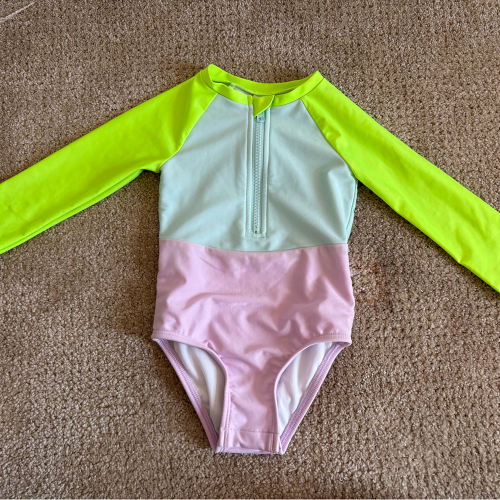 Cat & Jack Neon Colorblock Swimsuit